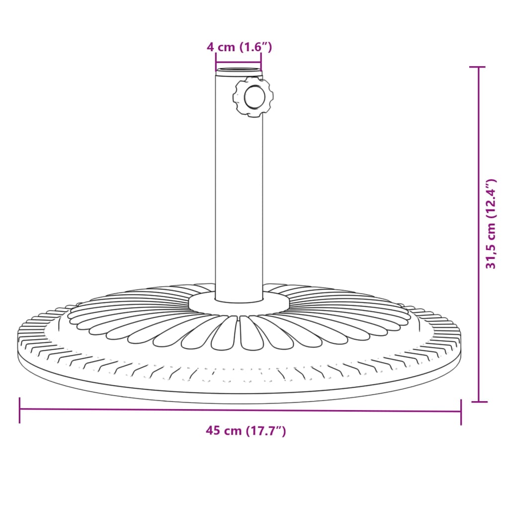 vidaXL Parasolvoet voor stok van Ø38 / 48 mm 12 kg rond