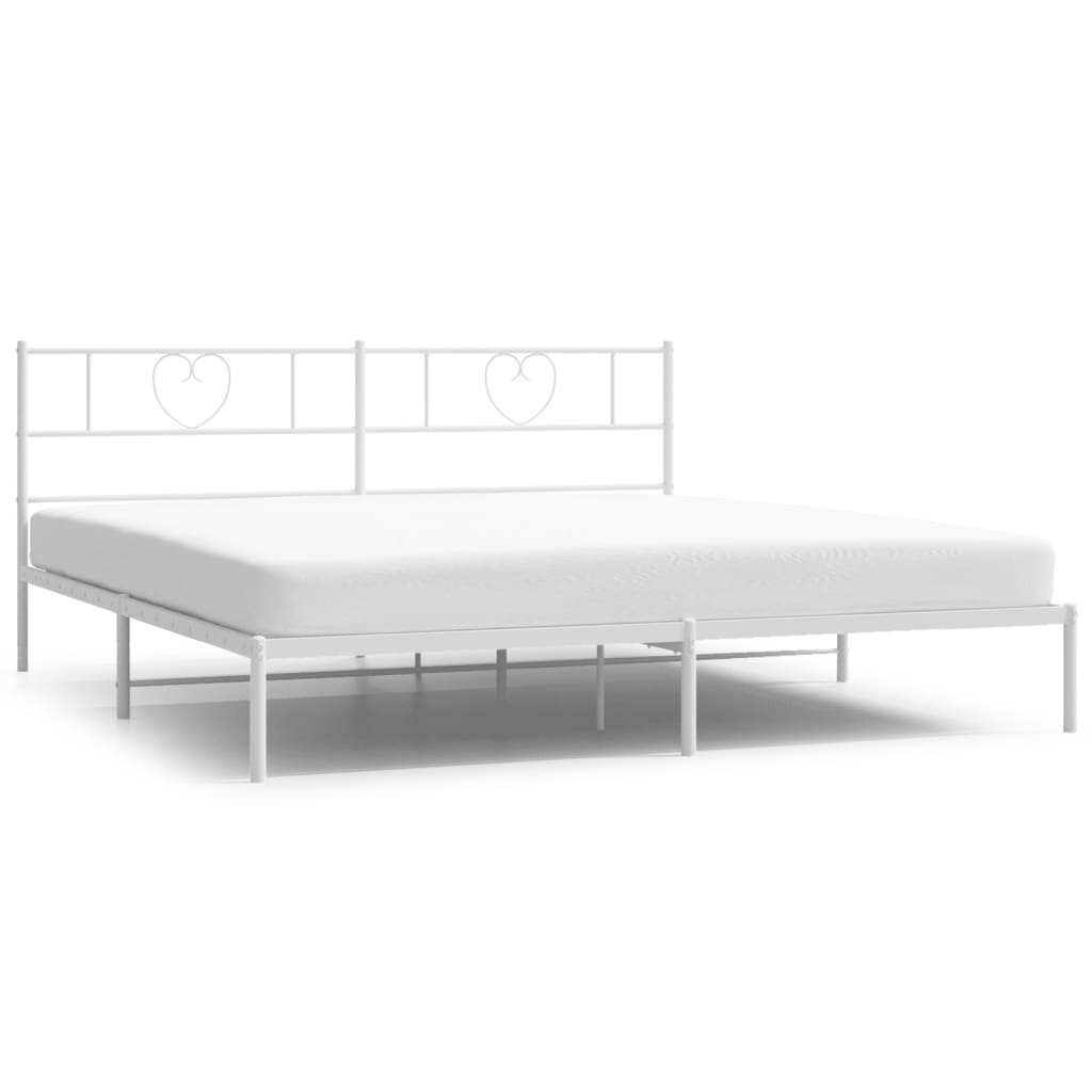 vidaXL Bedframe met hoofdbord metaal wit 180x200 cm