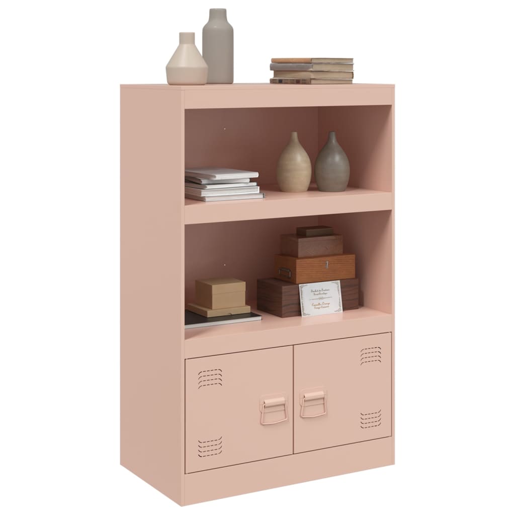 vidaXL Dressoir 67x39x107 cm staal roze