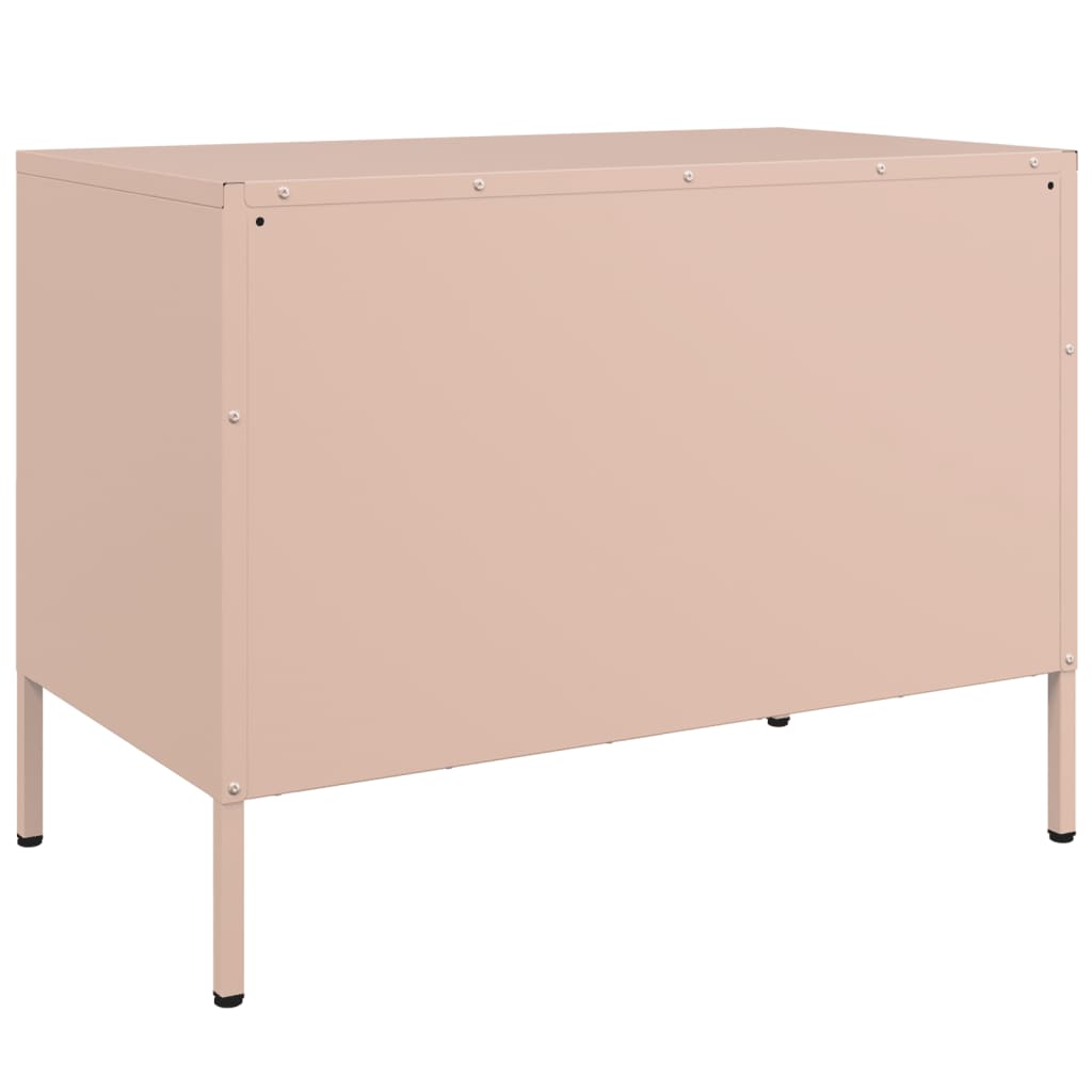 vidaXL Tv-meubel 68x39x50,5 cm staal roze