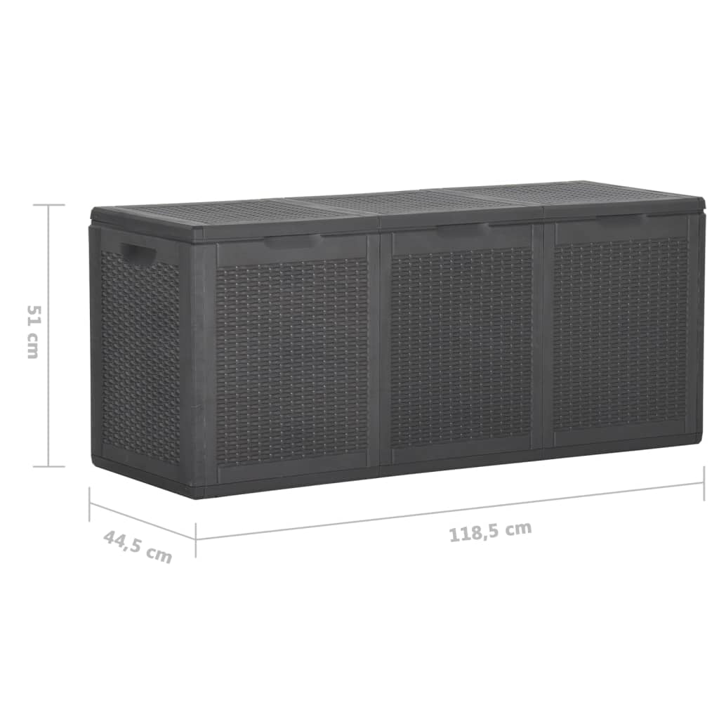 vidaXL Tuinbox 270 L PP rattan zwart