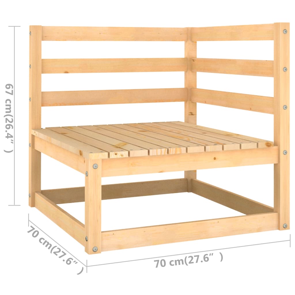 vidaXL 9-delige Loungeset met kussens massief grenenhout