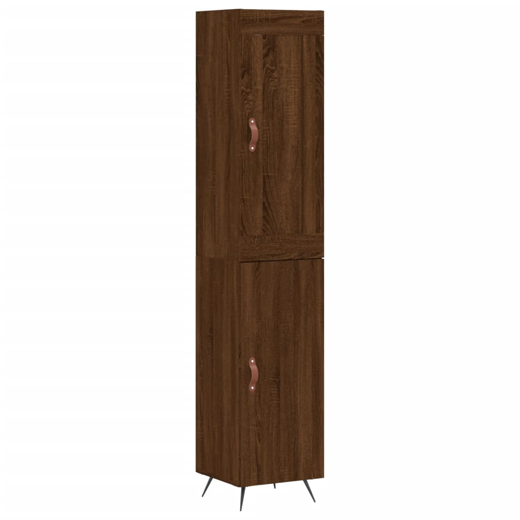 vidaXL Hoge kast 34,5x34x180 cm bewerkt hout bruin eikenkleur