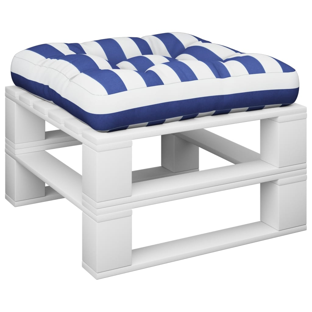 vidaXL Palletkussen gestreept 58x58x10 cm oxford stof blauw en wit