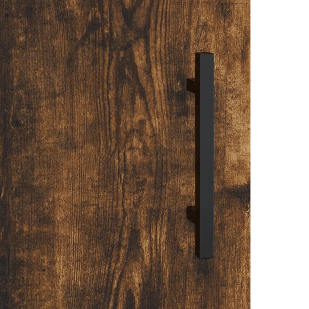 vidaXL Hoge kast 34,5x34x180 cm bewerkt hout gerookt eikenkleurig