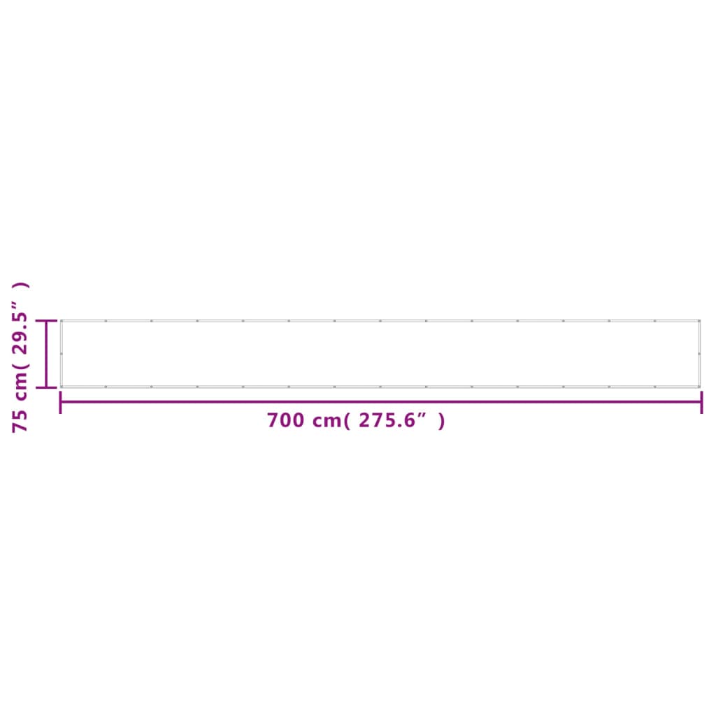 vidaXL Balkonscherm 75x700 cm 100% oxford polyester zwart