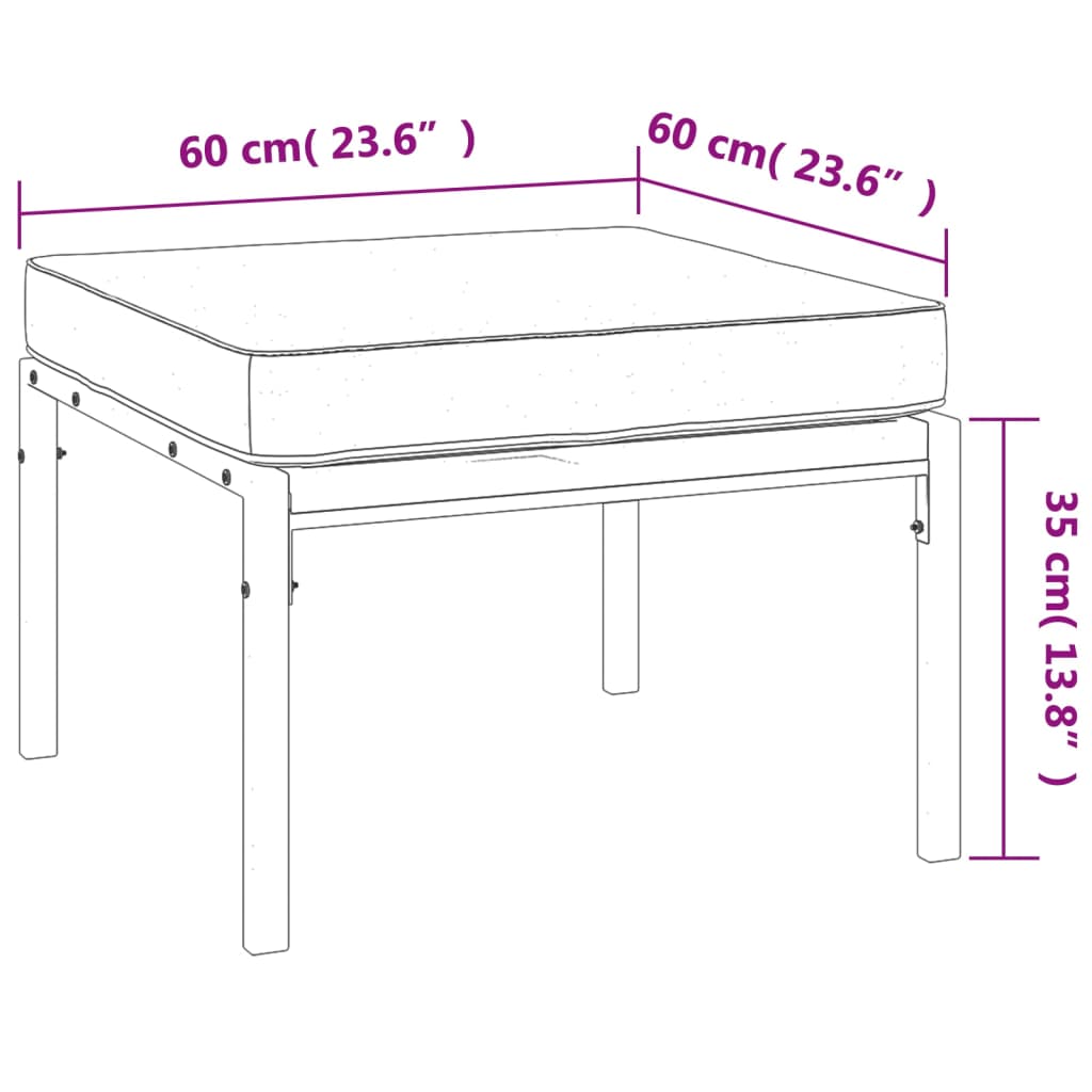 vidaXL 6-delige Loungeset met kussens staal grijs