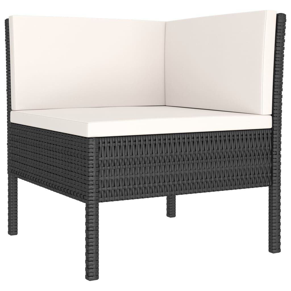 vidaXL 8-delige Loungeset met kussens poly rattan zwart