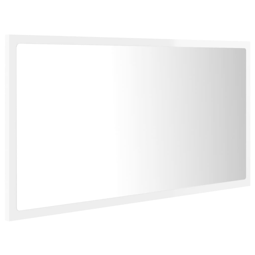 vidaXL Badkamerspiegel LED 80x8,5x37 cm acryl hoogglans wit