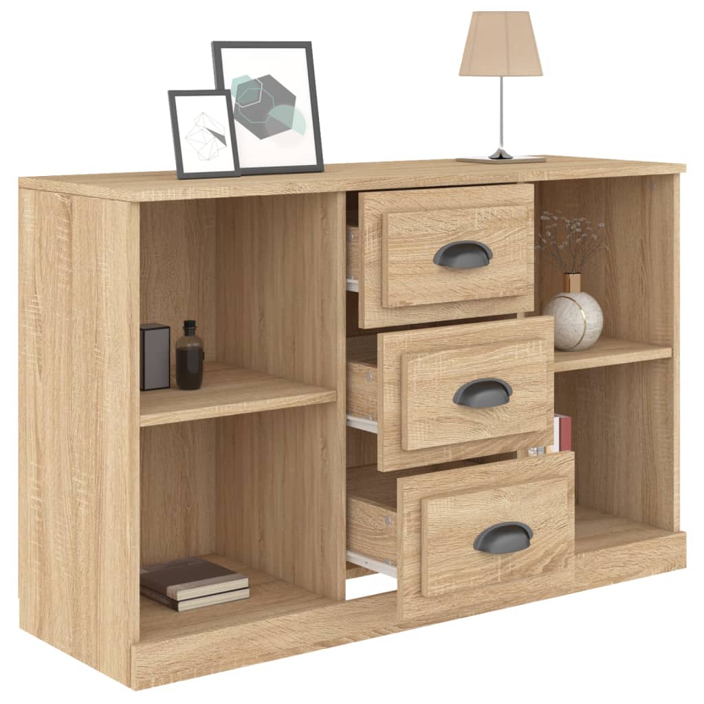 vidaXL Dressoir 104,5x35,5x67,5 cm bewerkt hout sonoma eikenkleurig