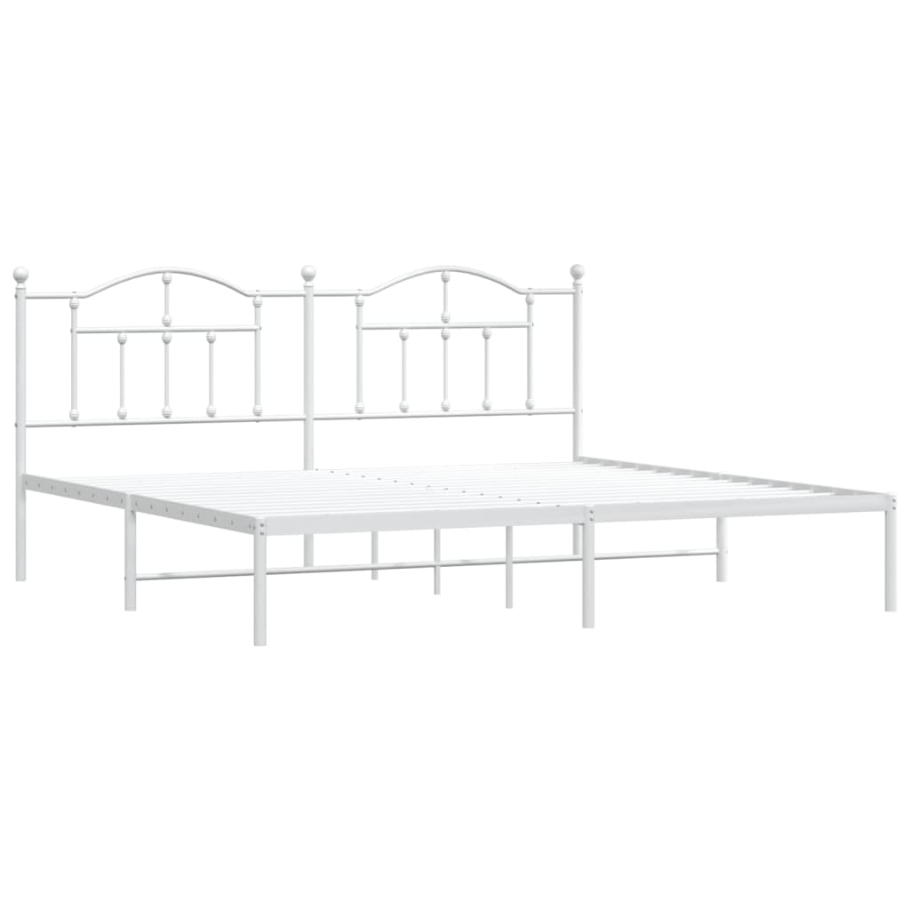 vidaXL Bedframe met hoofdbord metaal wit 200x200 cm