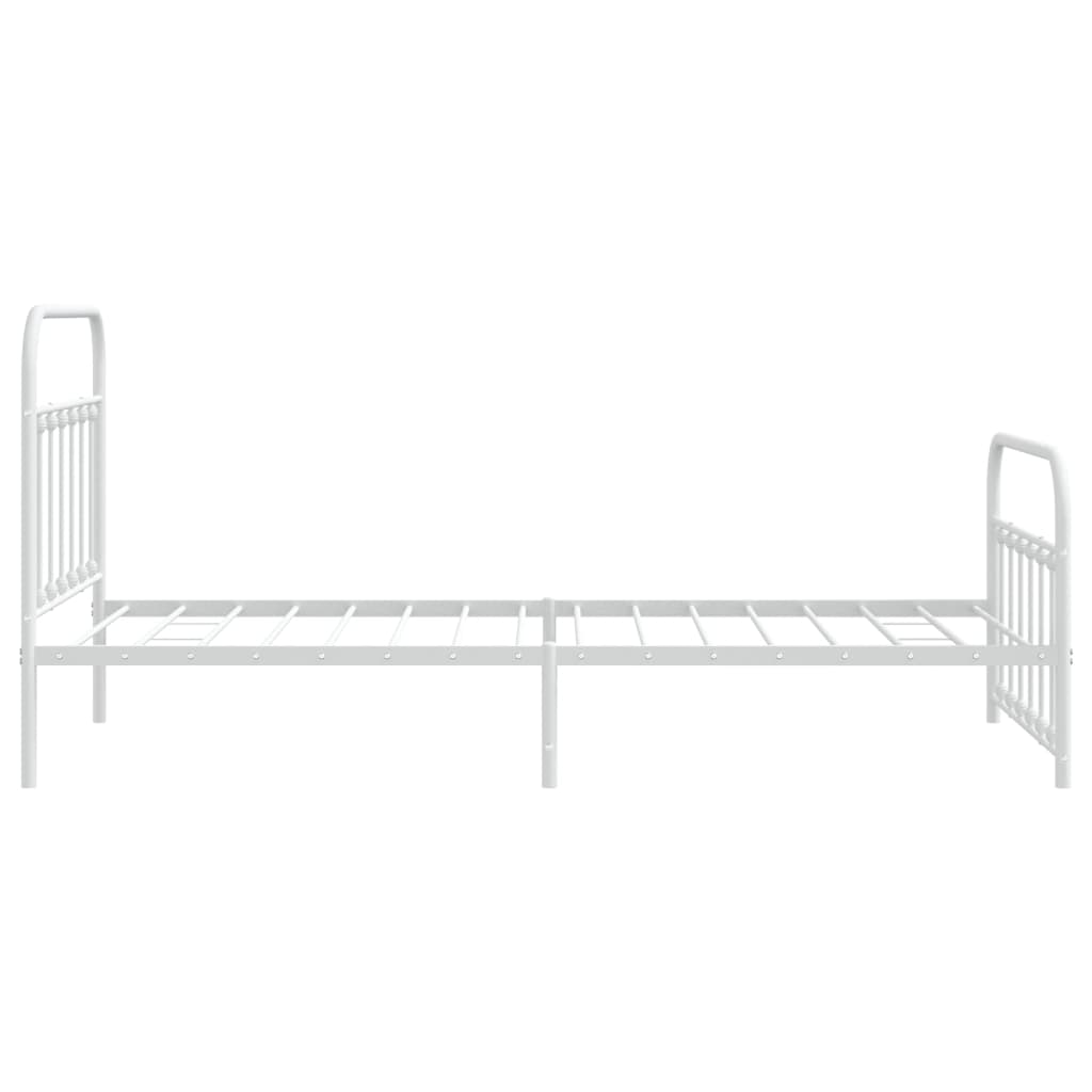 vidaXL Bedframe met hoofd- en voeteneinde metaal wit 100x200 cm