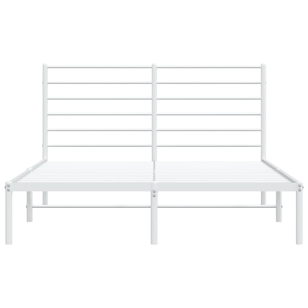 vidaXL Bedframe met hoofdbord metaal wit 120x190 cm