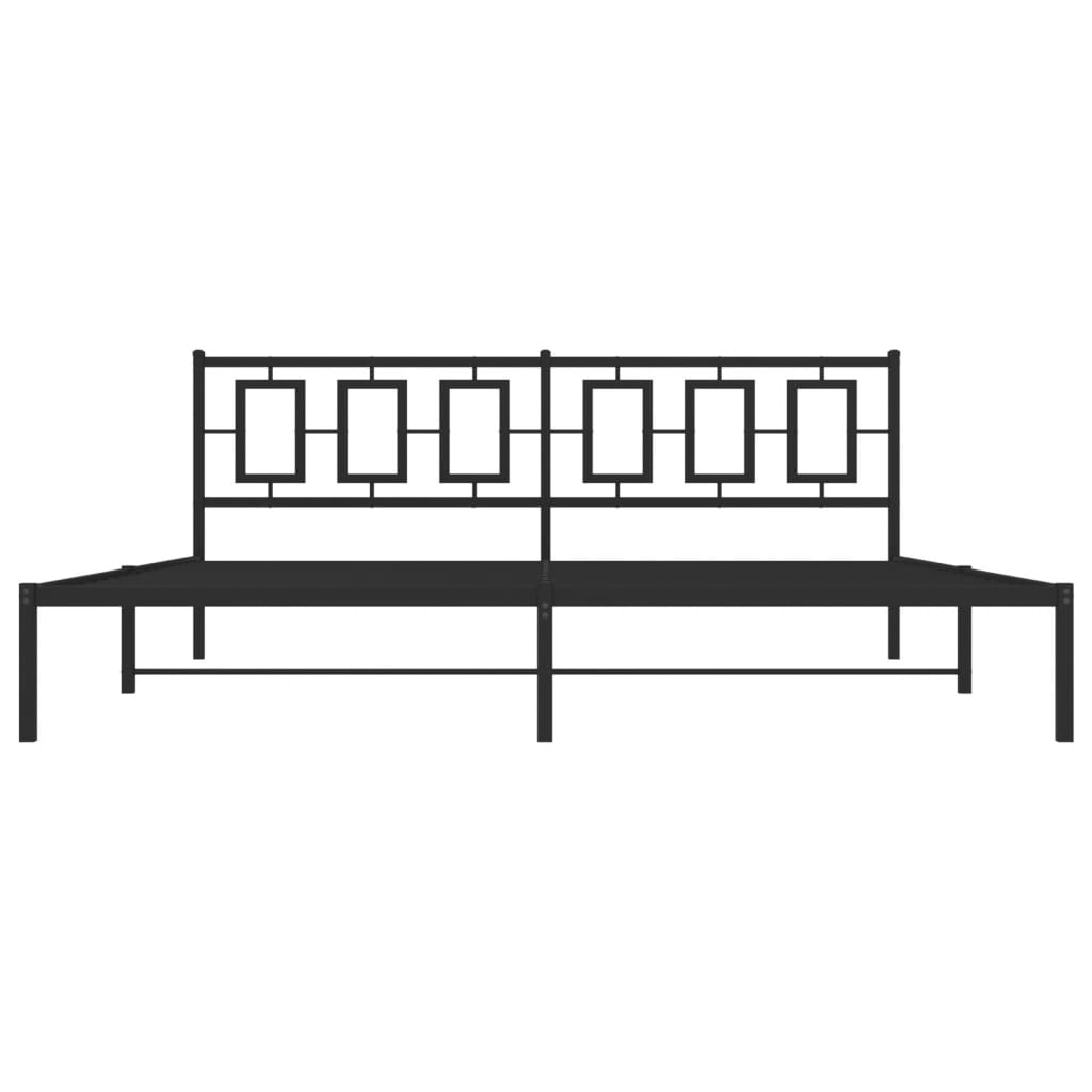 vidaXL Bedframe met hoofdbord metaal zwart 200x200 cm