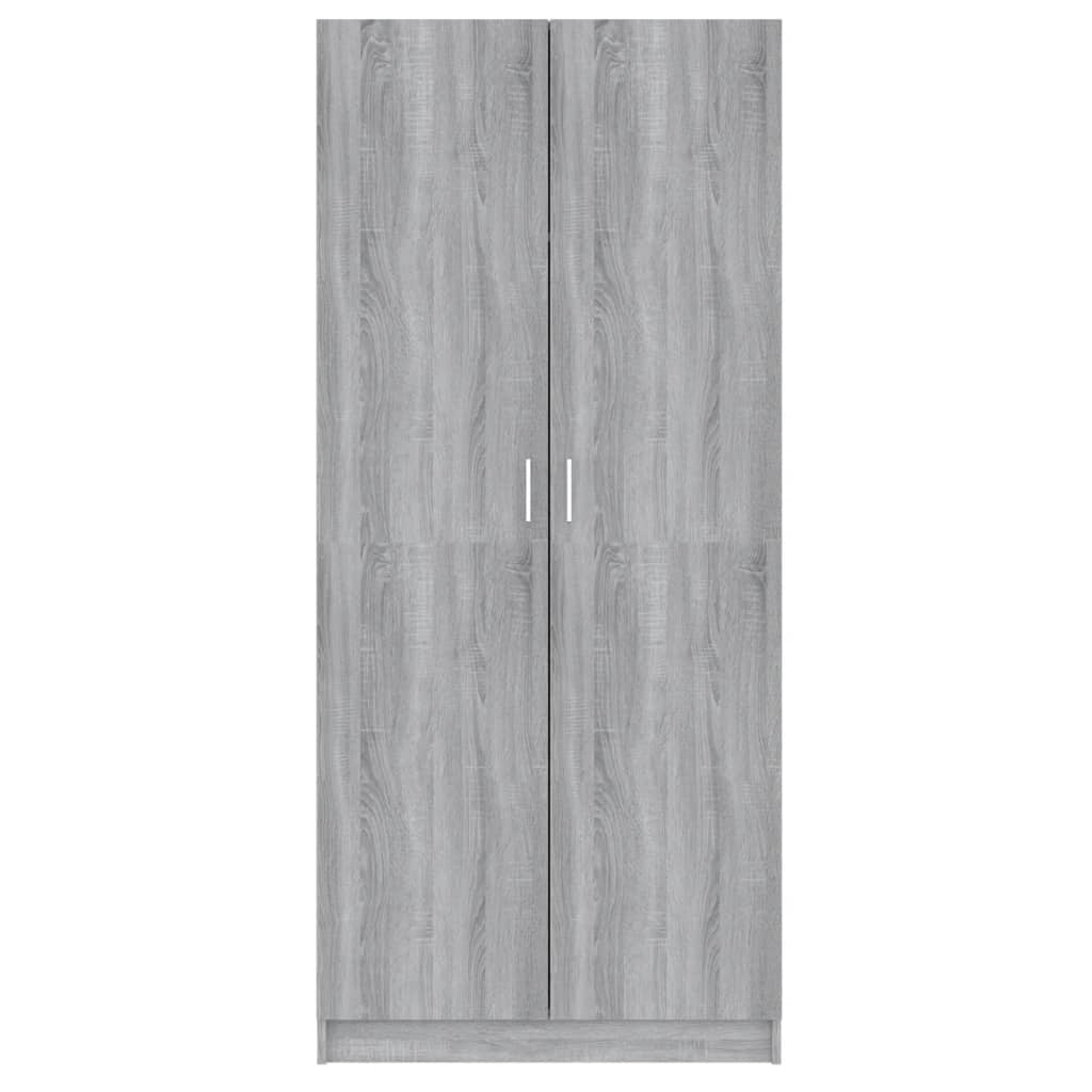 vidaXL Kledingkast 80x52x180 cm bewerkt hout grijs sonoma eikenkleurig