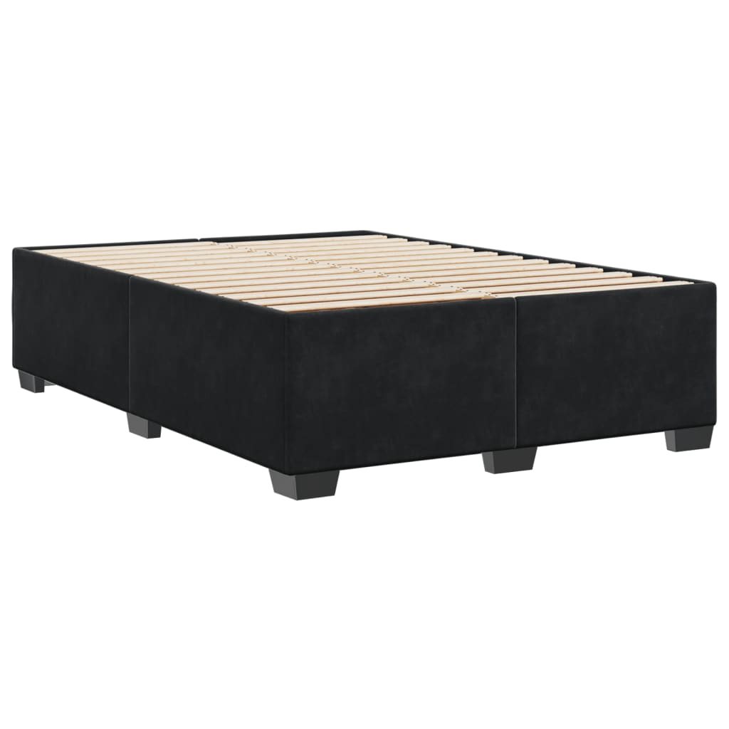 vidaXL Bedframe zonder matras 140x190 cm fluweel zwart