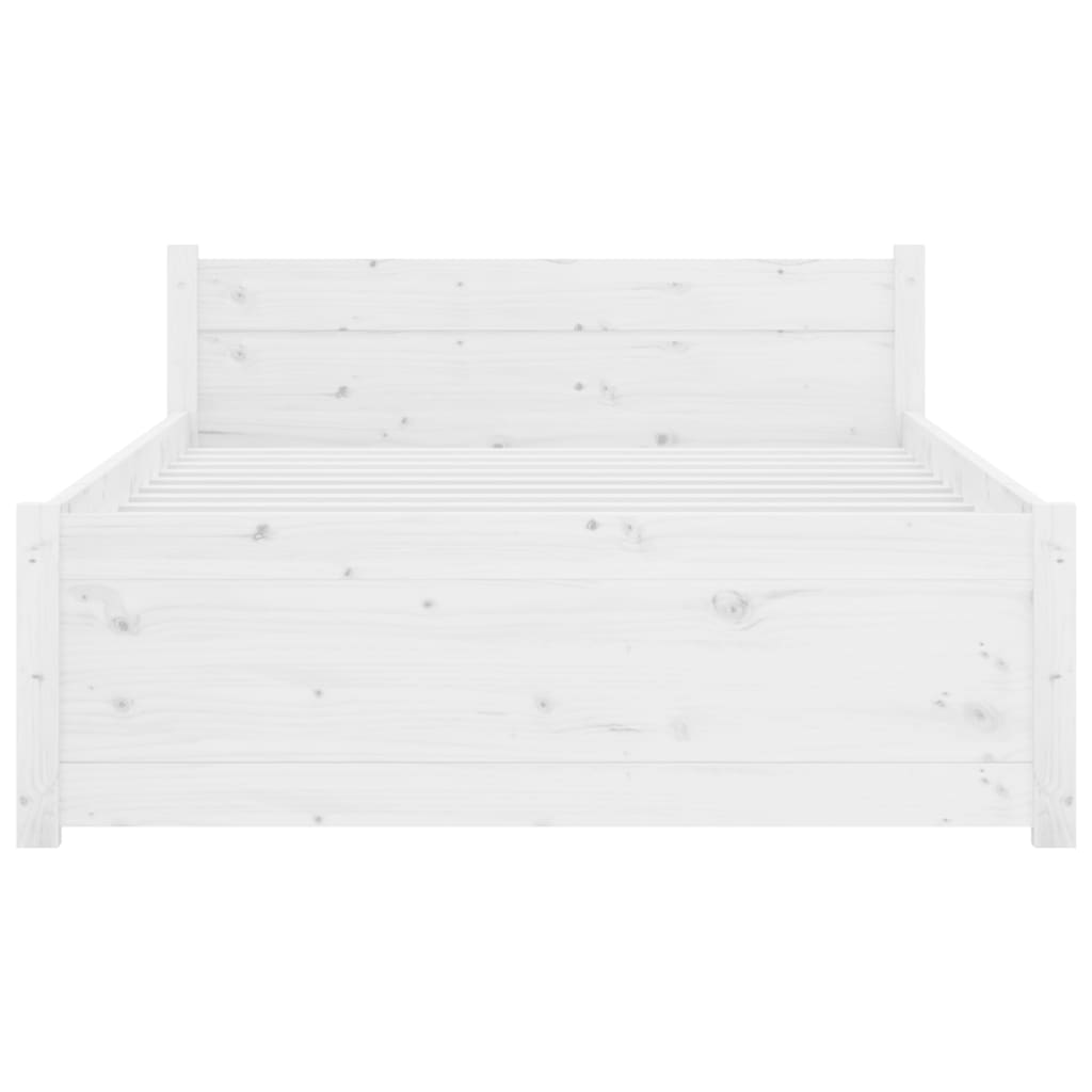 vidaXL Bedframe massief hout wit 90x200 cm