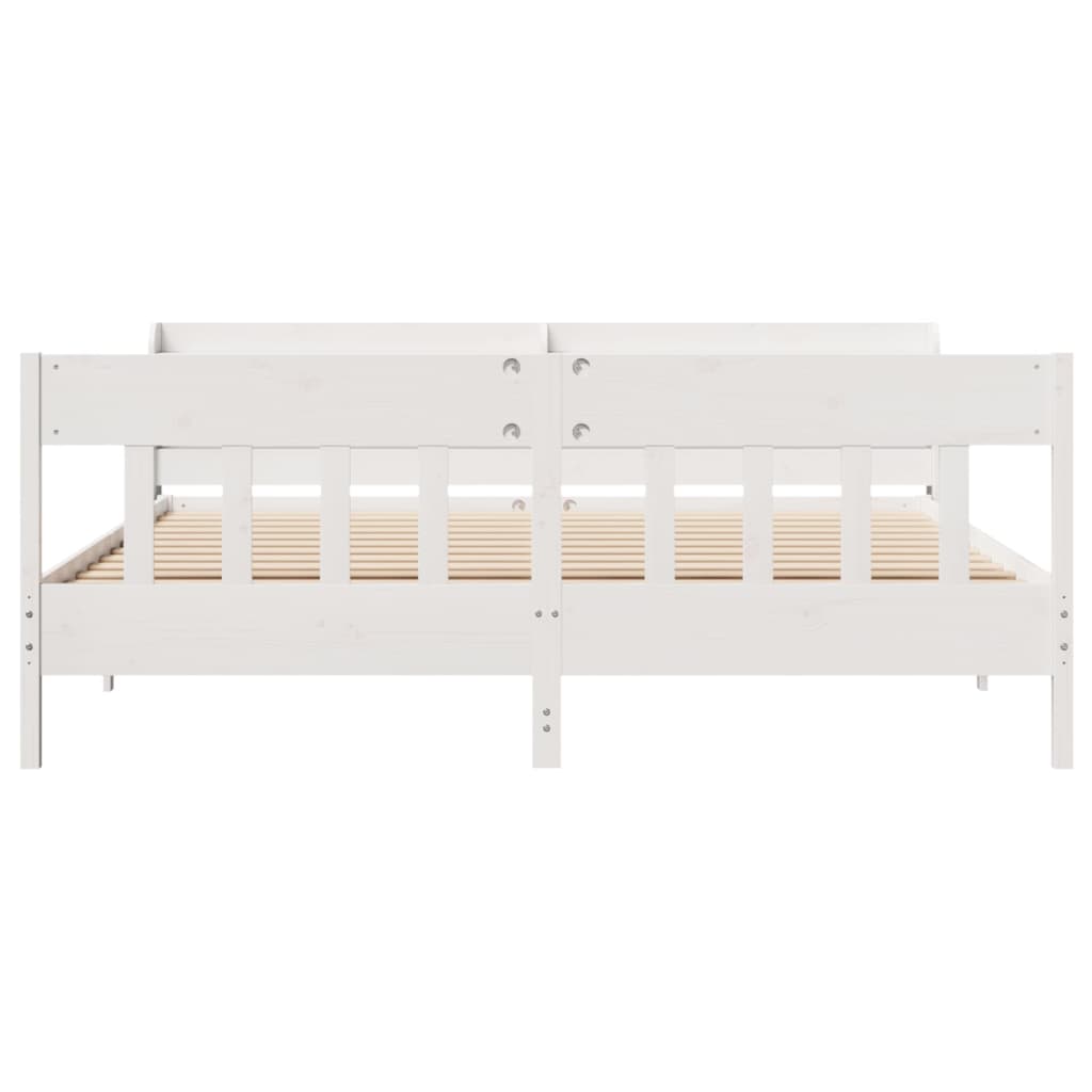 vidaXL Bedframe zonder matras massief grenenhout wit 180x200 cm