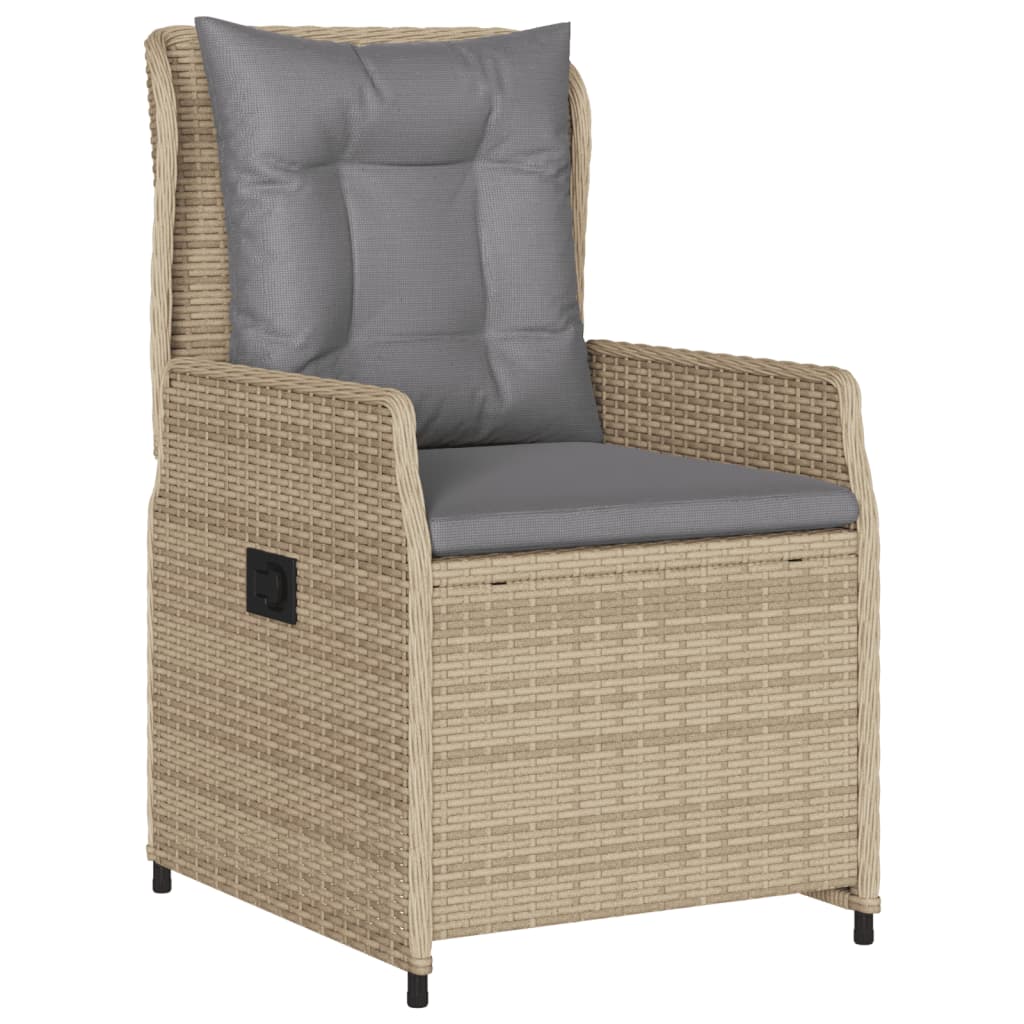 vidaXL 5-delige Tuinset met kussens poly rattan beige