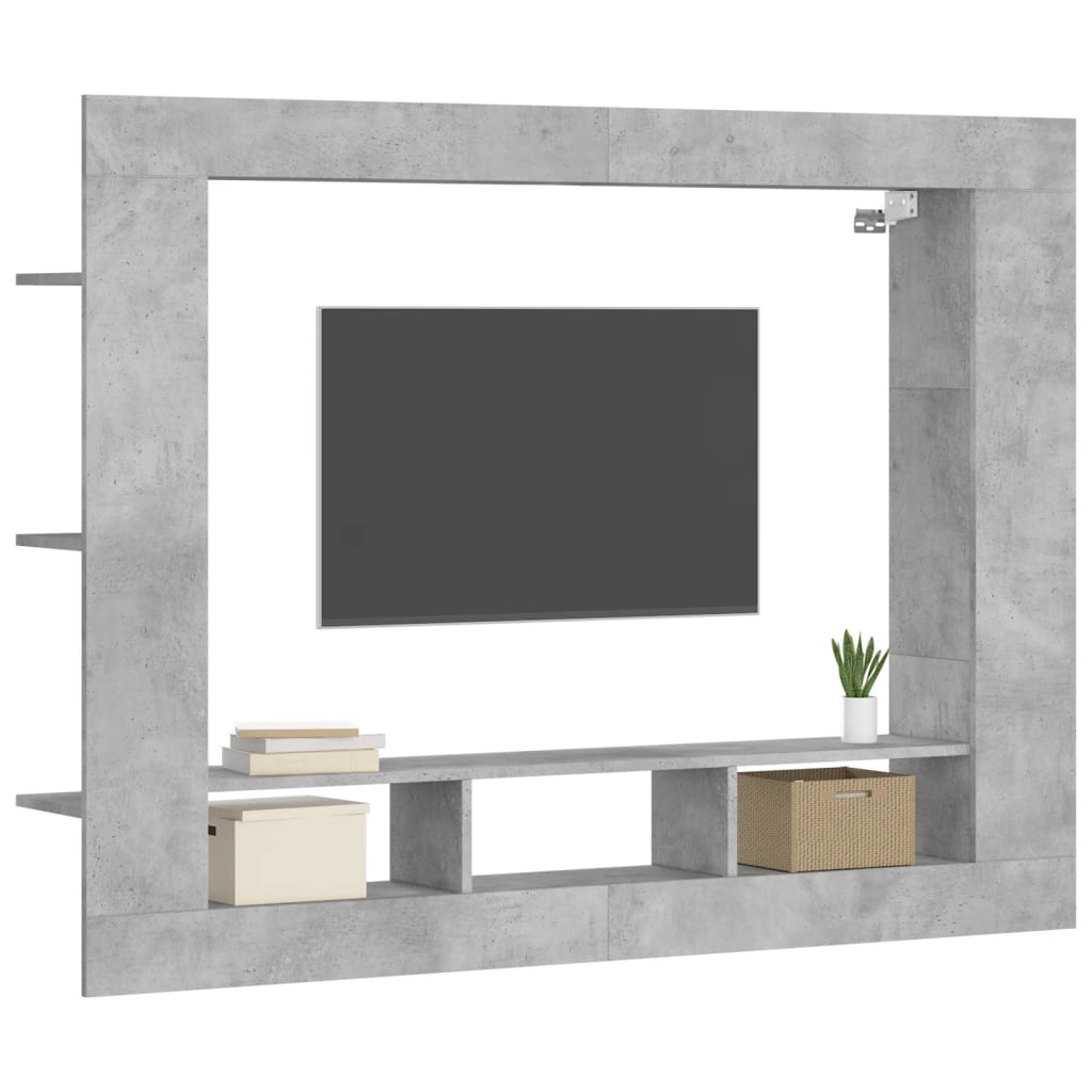 vidaXL Tv-meubel 152x22x113 cm bewerkt hout betongrijs