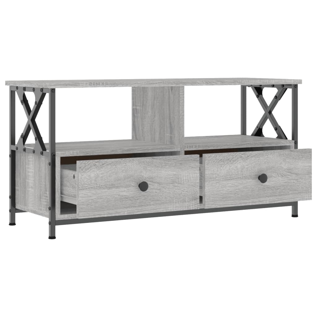 vidaXL Tv-meubel 90x33x45 cm bewerkt hout grijs sonoma eikenkleurig