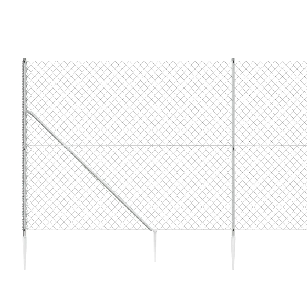 vidaXL Gaashek met grondankers 1,8x25 m zilverkleurig