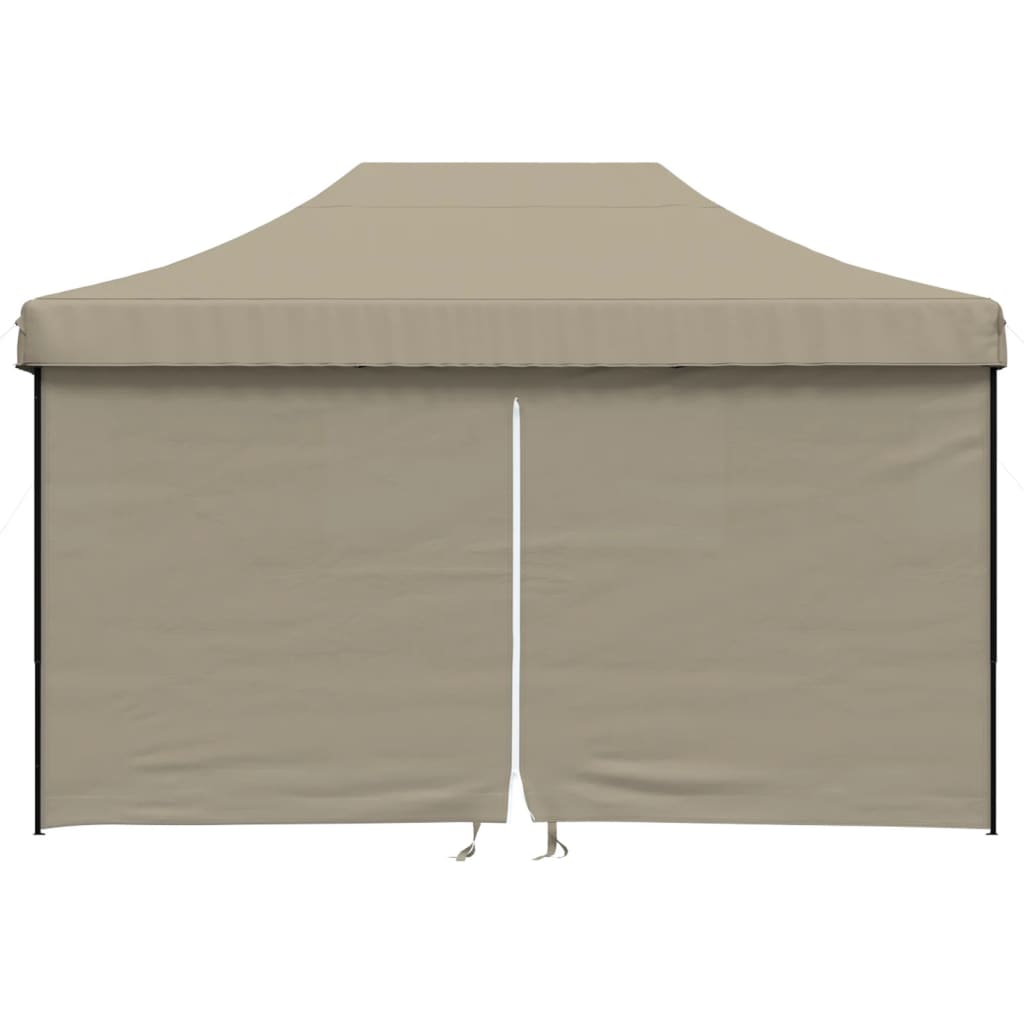 vidaXL Partytent inklapbaar pop-up met 4 zijwanden taupe