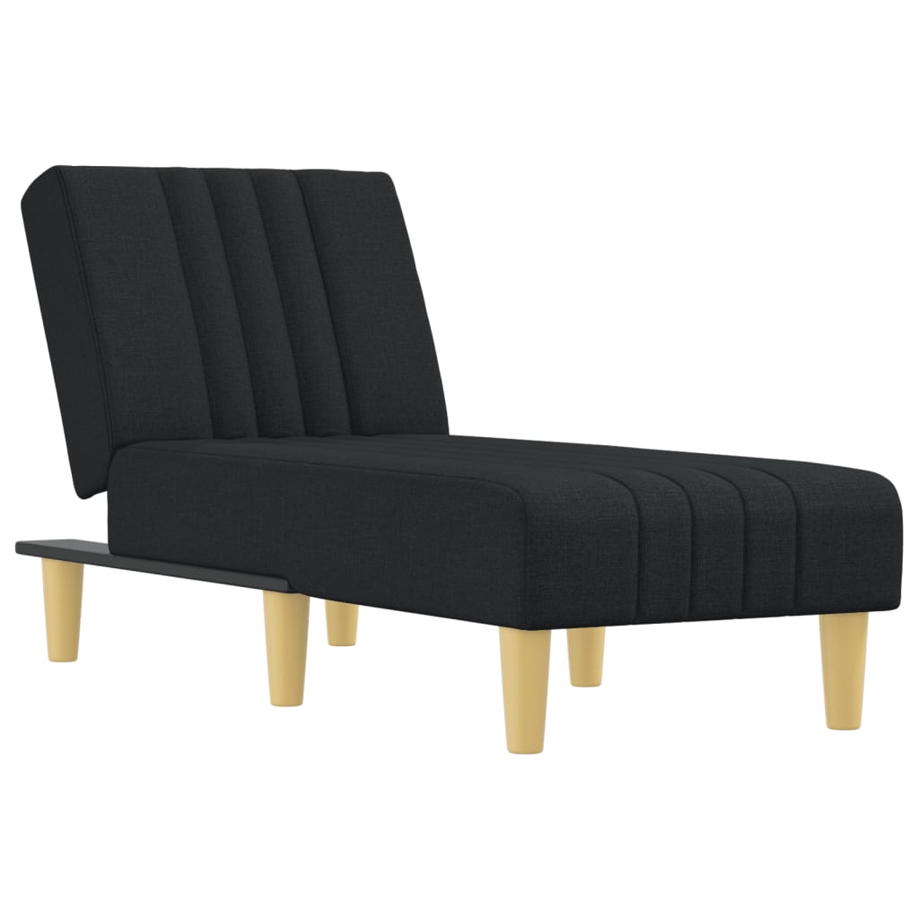 vidaXL Chaise longue stof zwart