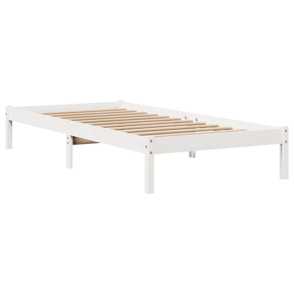 vidaXL Bedframe zonder matras massief grenenhout wit 90x200 cm