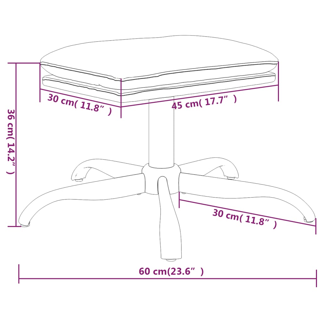 vidaXL Voetenbank 60x60x36 cm microvezelstof donkergrijs