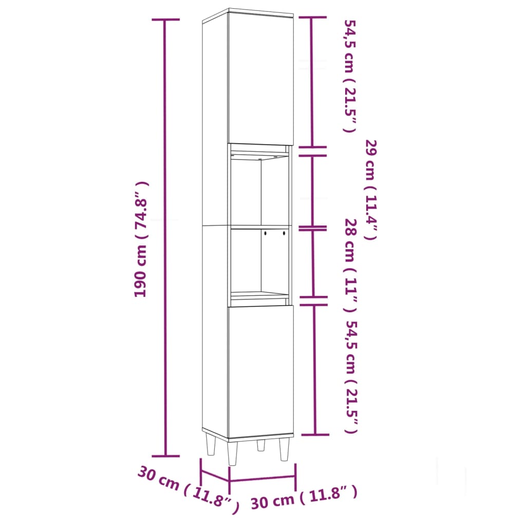 vidaXL 3-delige Badkamermeubelset bewerkt hout hoogglans wit