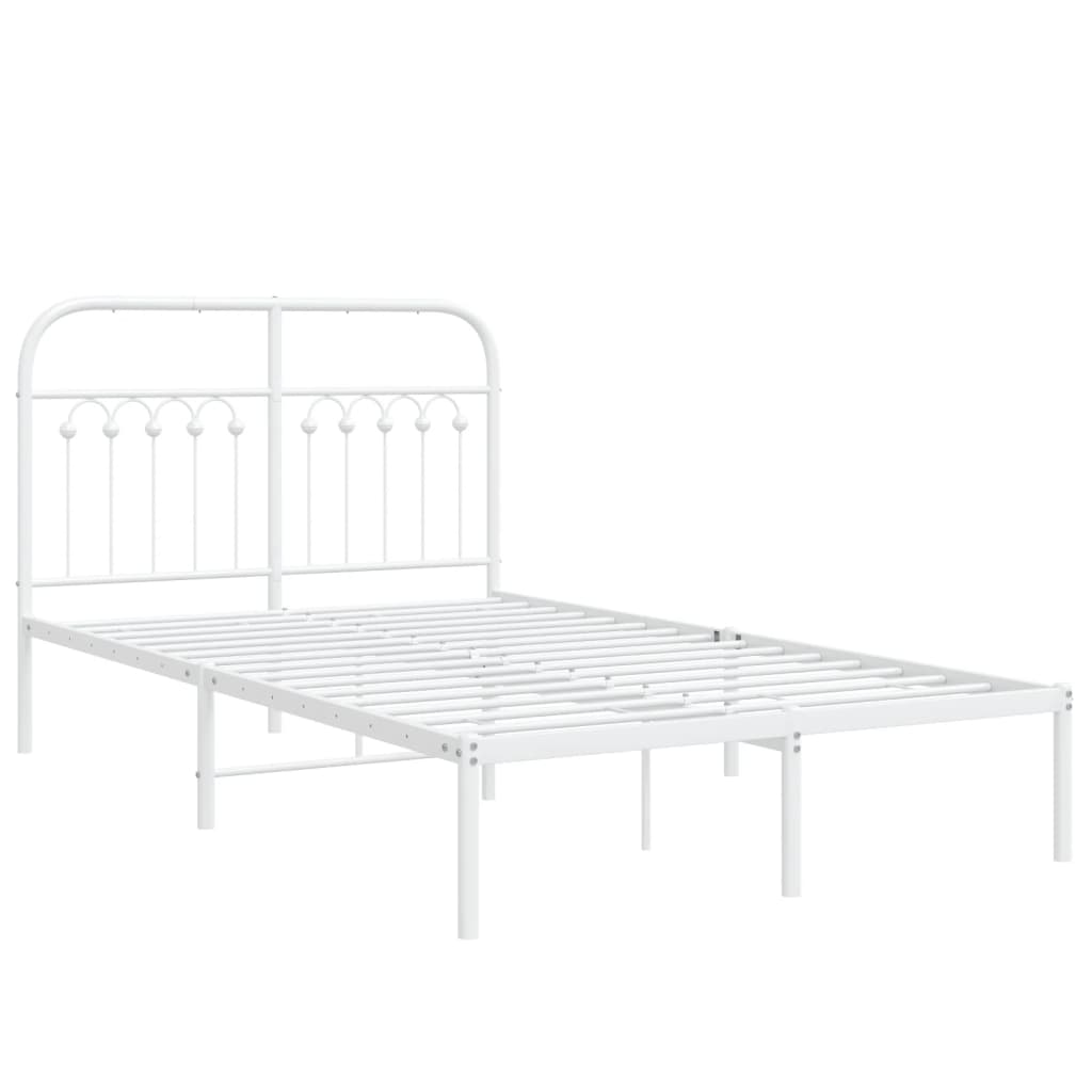 vidaXL Bedframe met hoofdbord metaal wit 120x190 cm