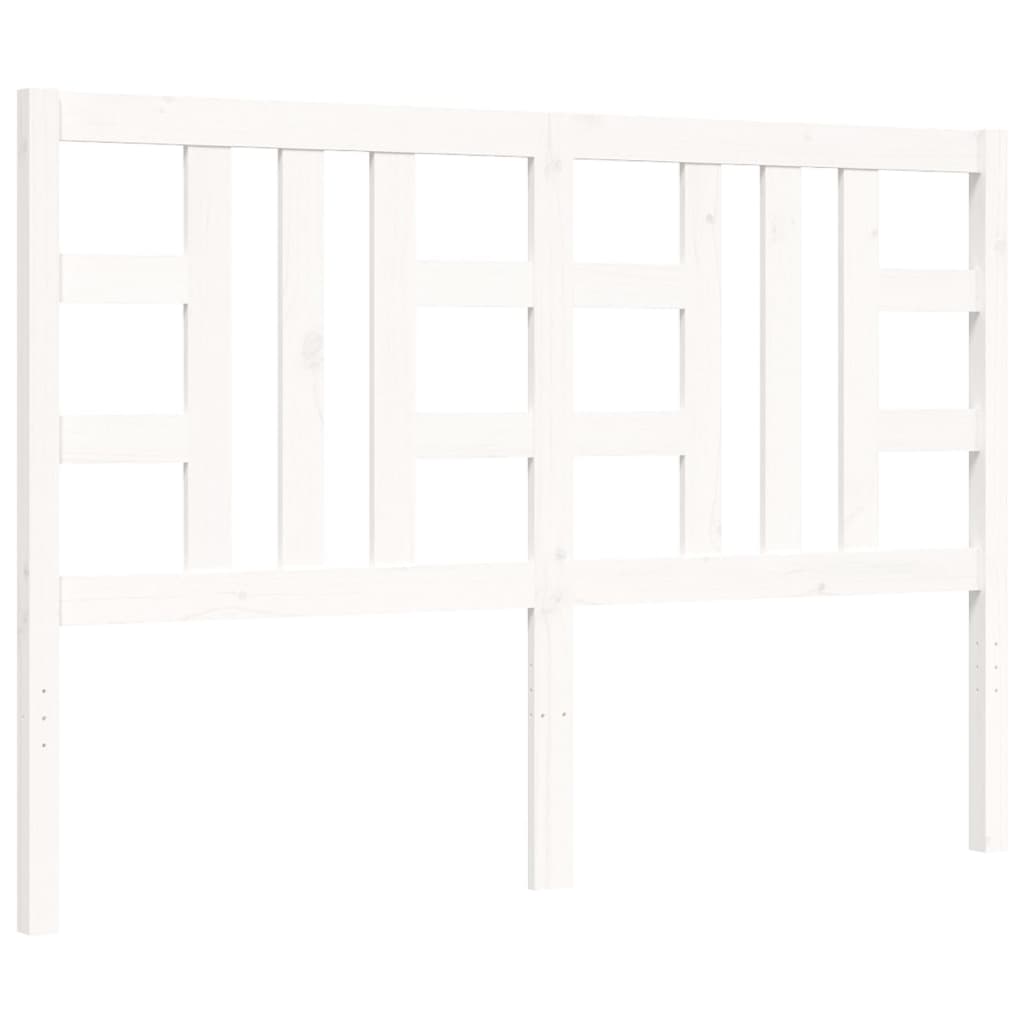 vidaXL Bedframe met hoofdbord massief hout wit