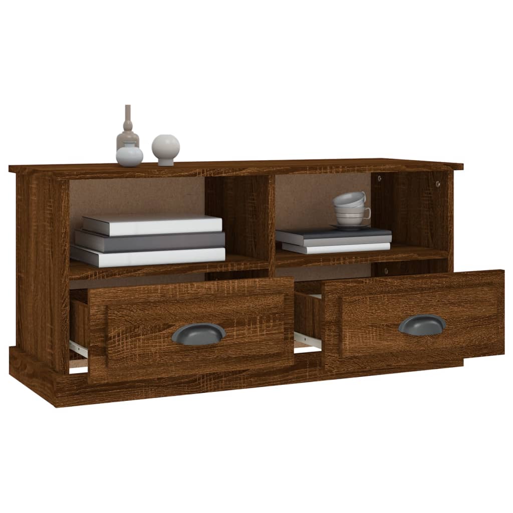 vidaXL Tv-meubel 93x35,5x45 cm bewerkt hout bruin eikenkleur