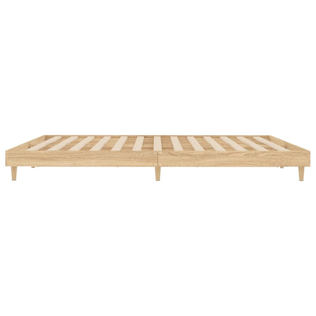 vidaXL Bedframe bewerkt hout sonoma eikenkleurig 200x200 cm