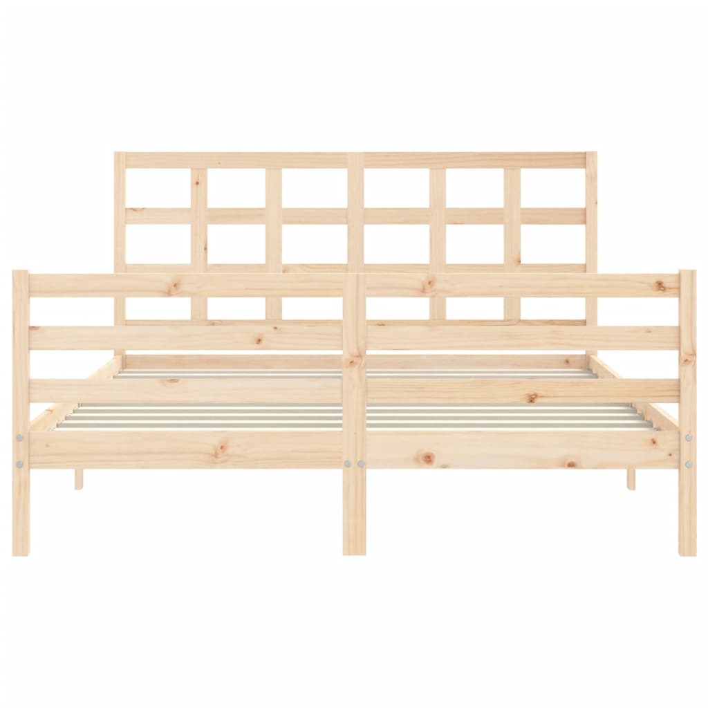 vidaXL Bedframe met hoofdbord massief hout