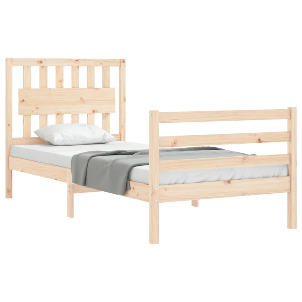 vidaXL Bedframe met hoofdbord massief hout