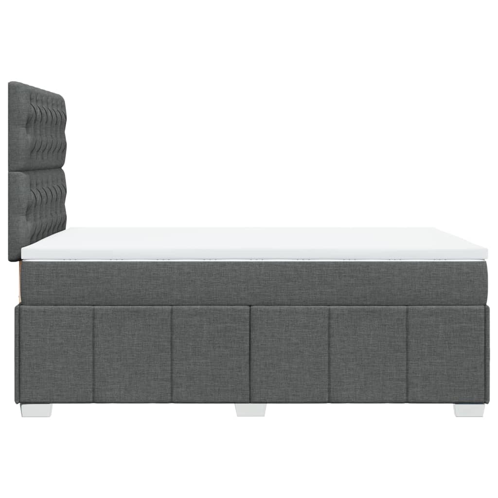 vidaXL Boxspring met matras stof donkergrijs 120x190 cm