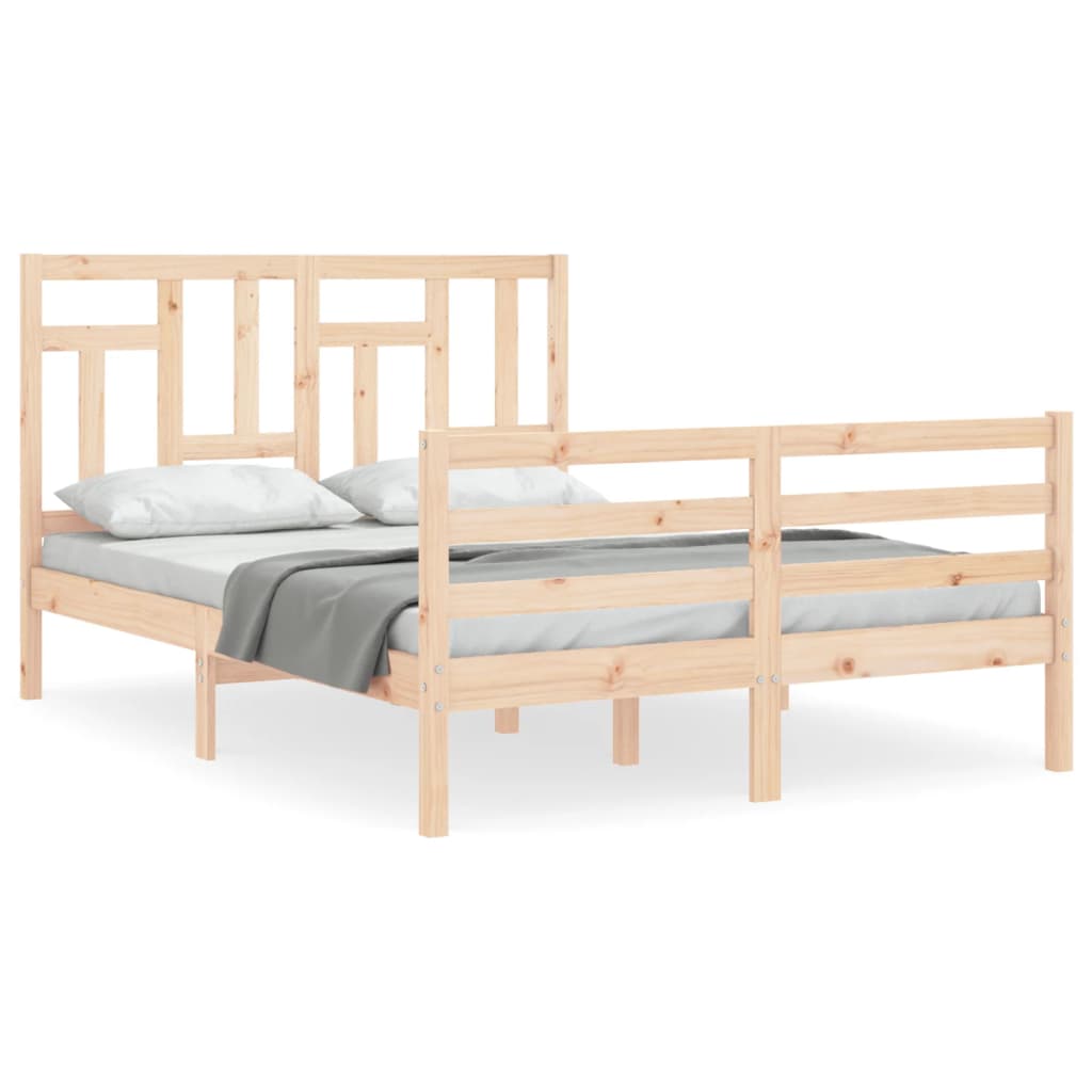 vidaXL Bedframe met hoofdbord massief hout 120x200 cm