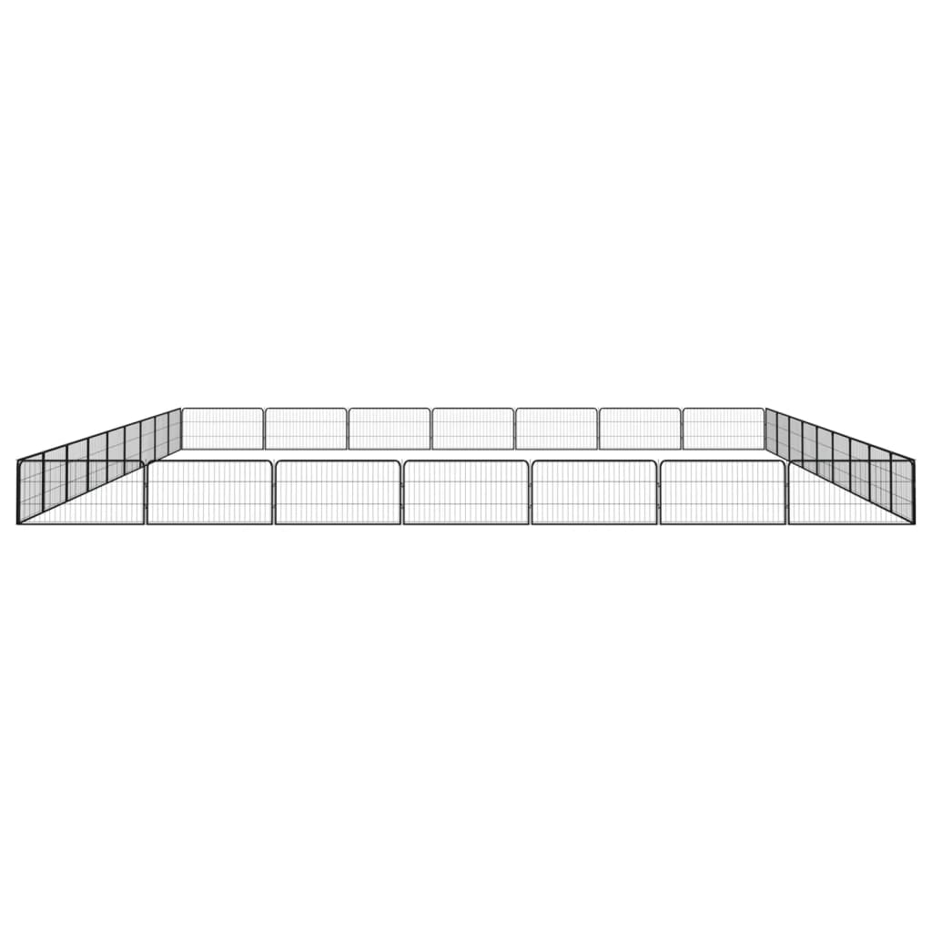 vidaXL Hondenkennel 32 panelen 100x50 cm gepoedercoat staal zwart