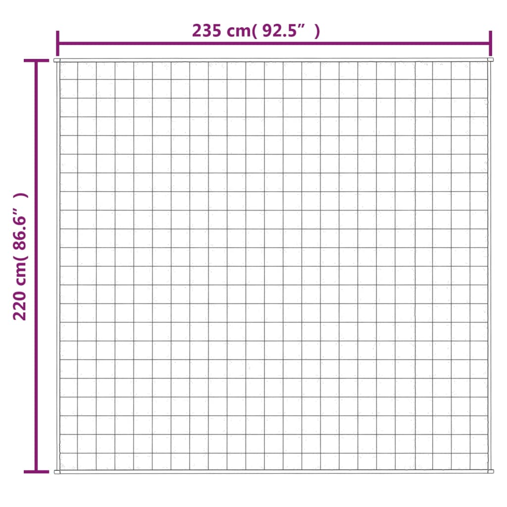 vidaXL Verzwaringsdeken 220x235 cm 11 kg stof lichtcrèmekleurig