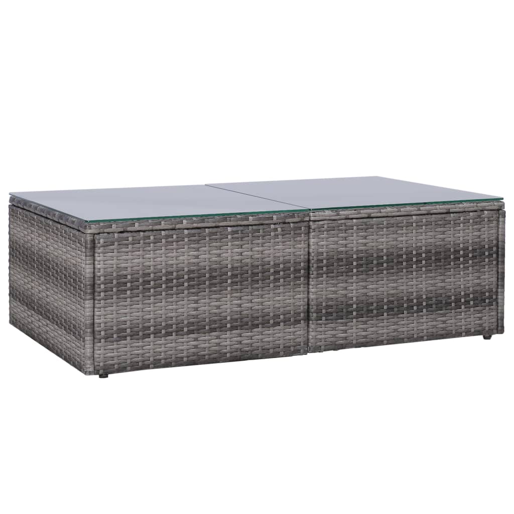 vidaXL 10-delige Loungeset met kussens poly rattan grijs