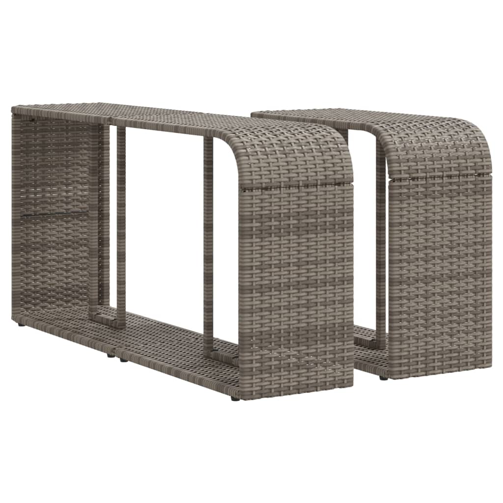 vidaXL Opbergschappen 2 st poly rattan grijs