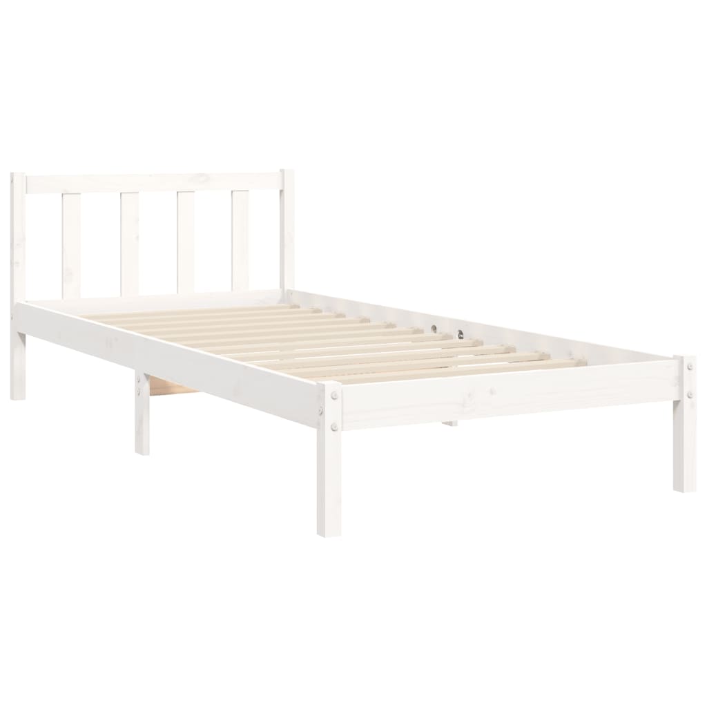 vidaXL Bedframe zonder matras massief grenenhout wit 90x200 cm