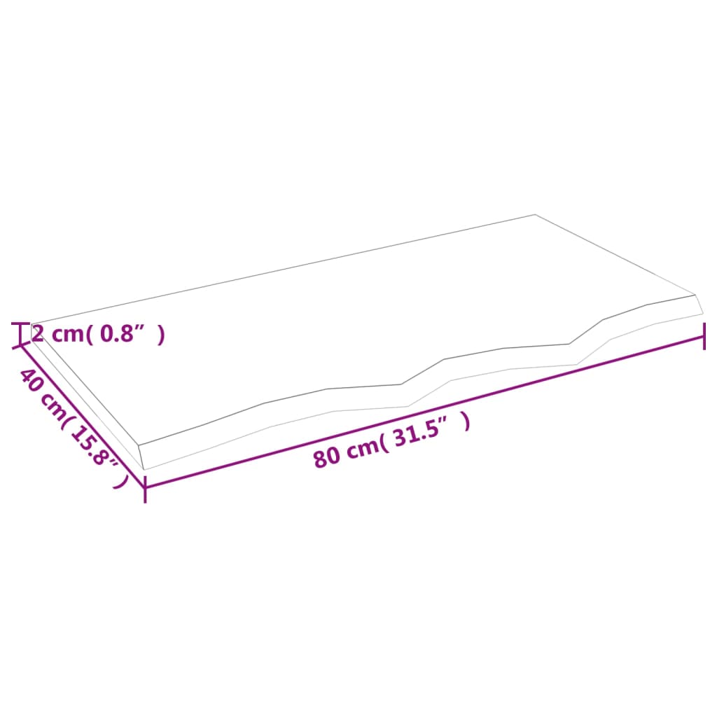 vidaXL Wandschap 80x40x2 cm behandeld massief eikenhout donkerbruin