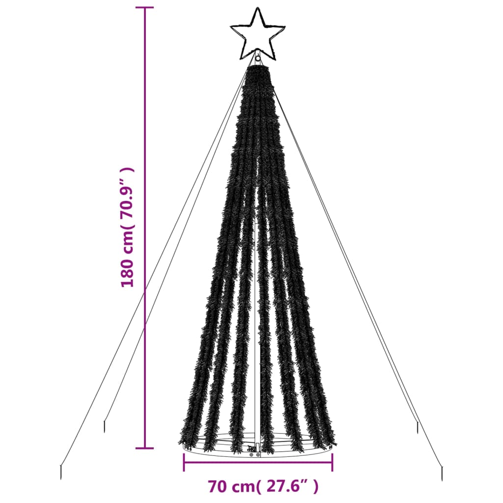 vidaXL Lichtkegel 275 koudwitte LED's 180 cm