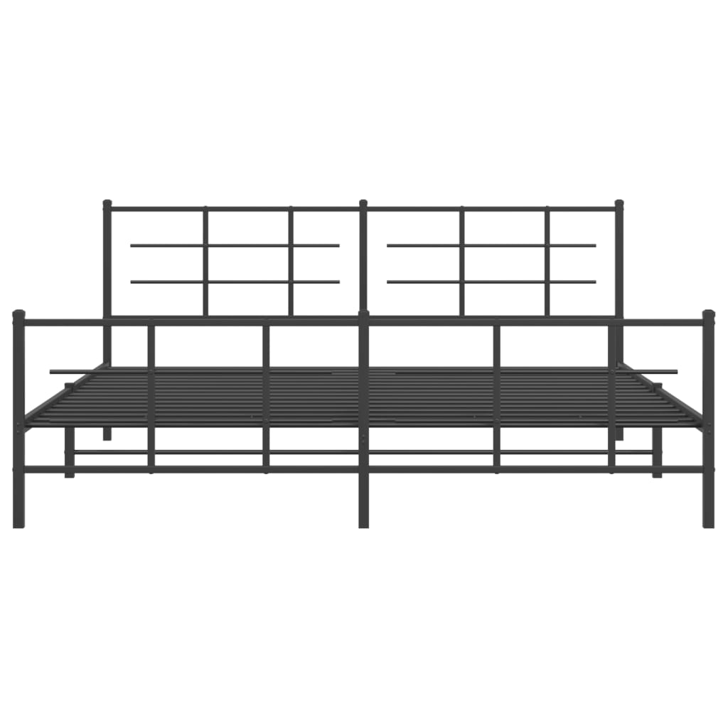 vidaXL Bedframe met hoofd- en voeteneinde metaal zwart 200x200 cm