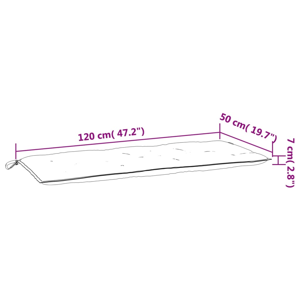 vidaXL Tuinbankkussens 2 st 120x50x7 cm oxford stof antracietkleurig