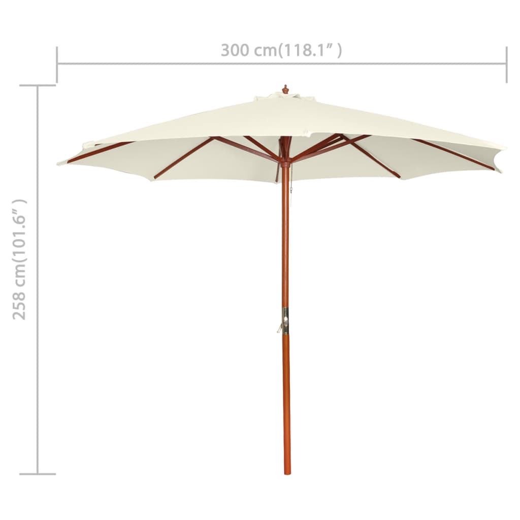 vidaXL Parasol 300x258 cm zandwit