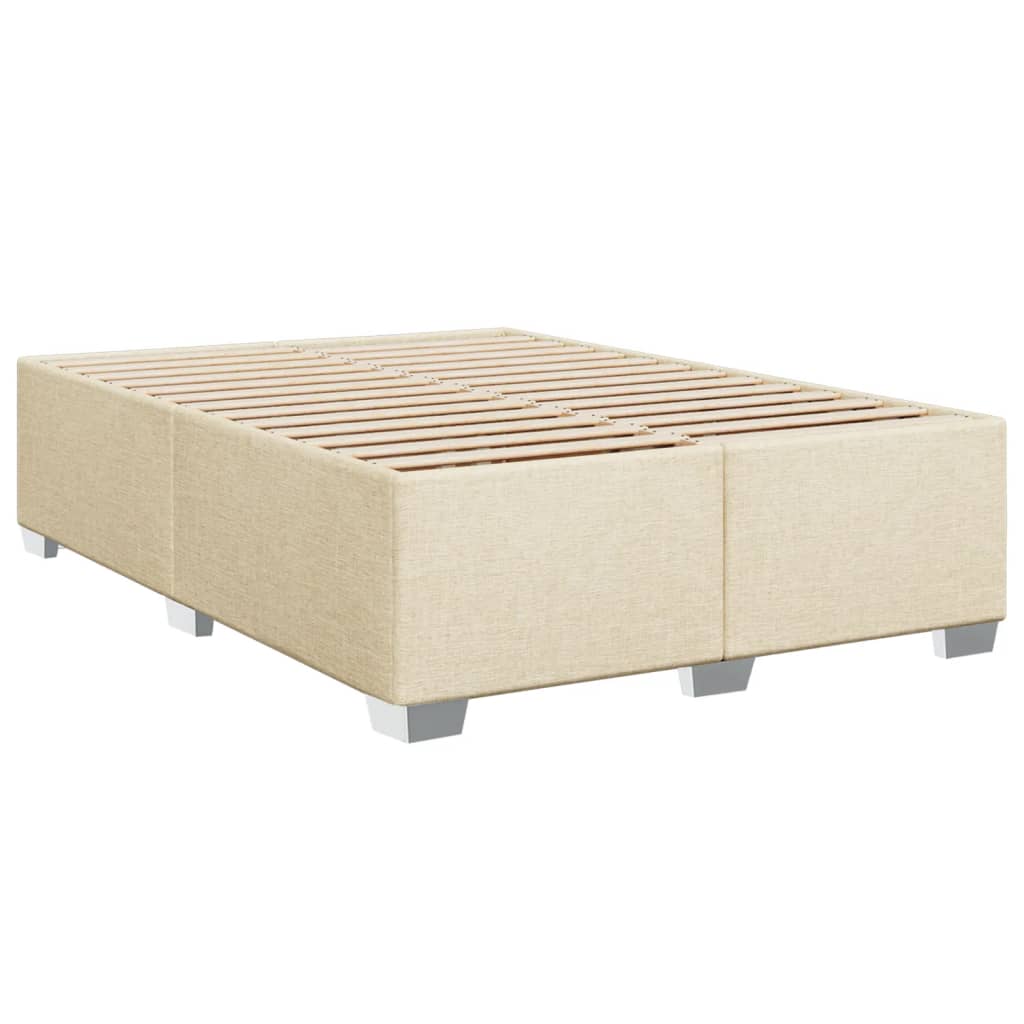 vidaXL Bedframe zonder matras stof crèmekleurig 160x200 cm